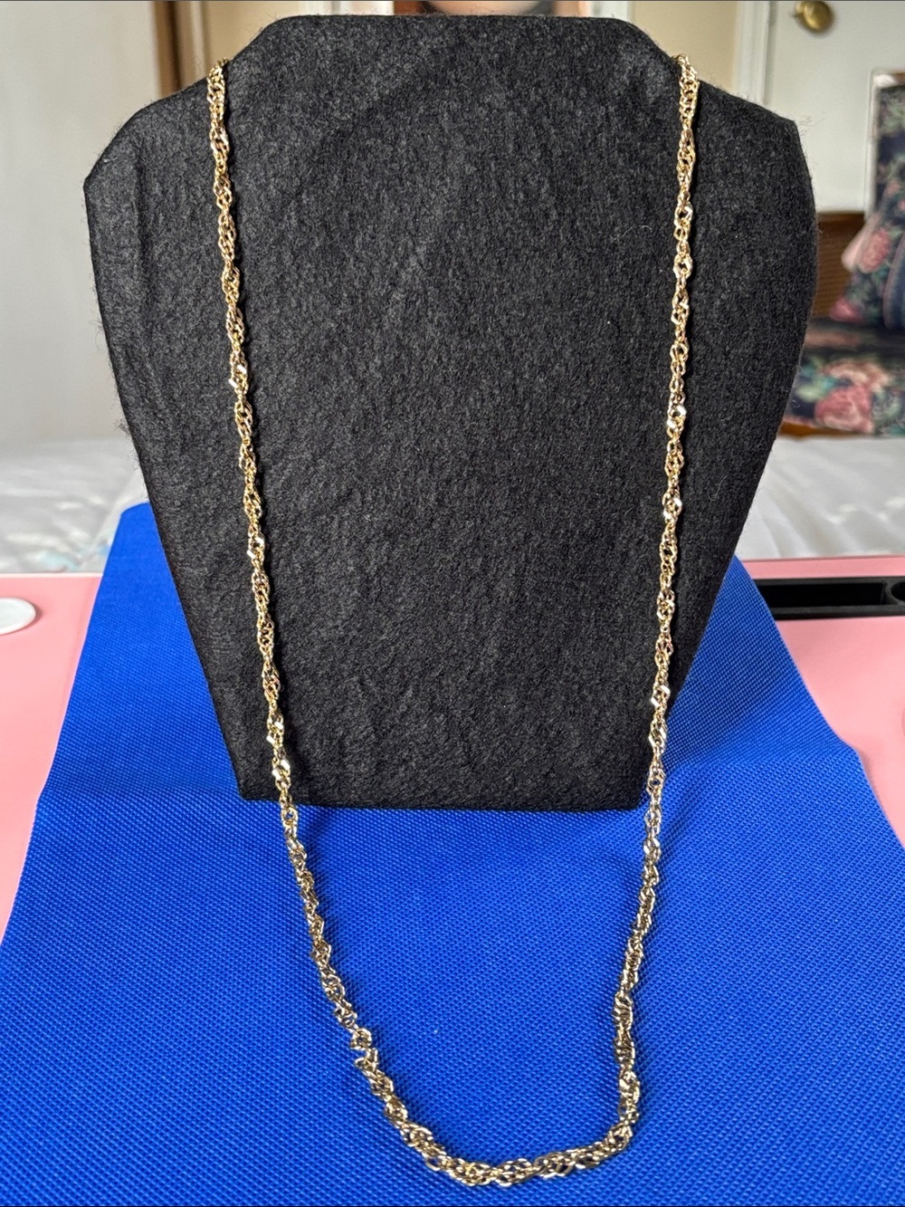 Sarah Coventry Vintage Rope Link Necklace Gold Tone Vintage 29” Lightweigh